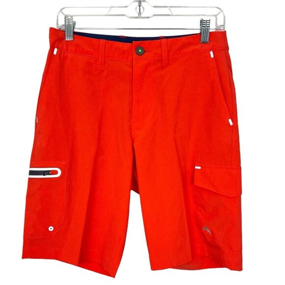 NWT Tommy Bahama Cayman Isles IslandZone Cargo Shorts Orange sz 29 Vacation $110 - Picture 2 of 10